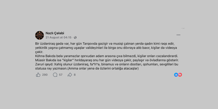 Yazıçı anti-LGBTQİ nifrət paylaşımı edib