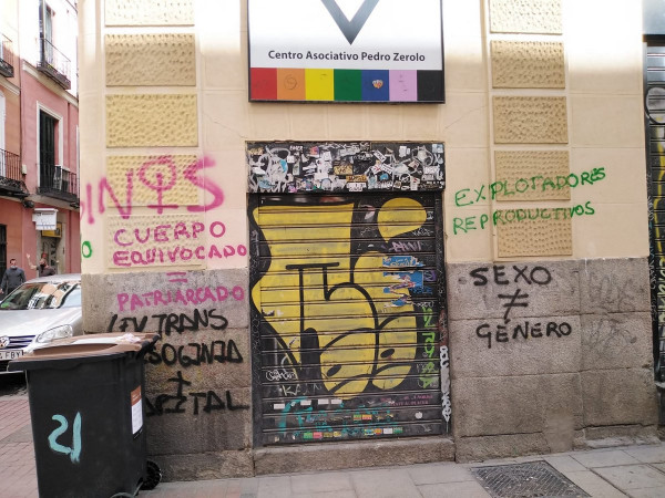 LGBT+ centre defaced with transphobic graffiti