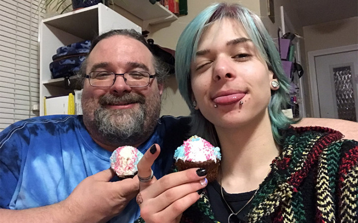 Dad surprised his trans kid